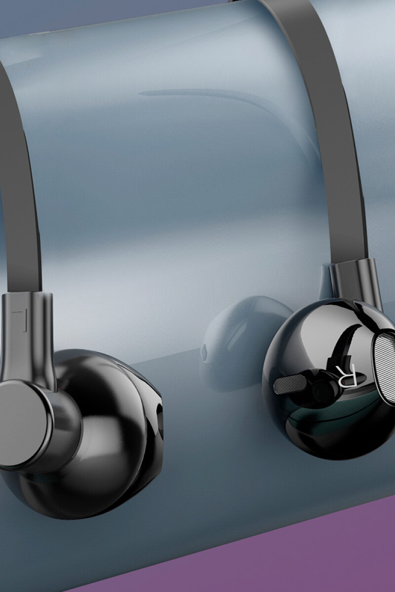 Auriculares Metálicos con Micrófono Cable Plano T42 Foneng Negro