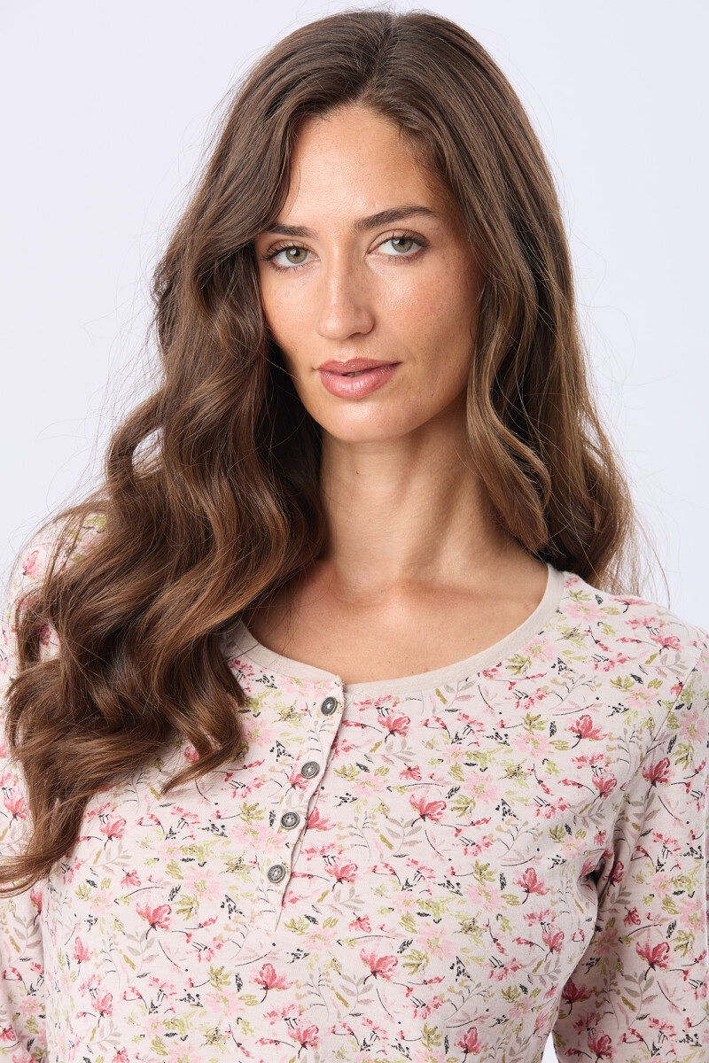 REMERA ESTAMPADA - Beige 