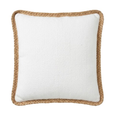 COJIN CUAD BLANCO C/BORDE YUTE 45X45CM Unica