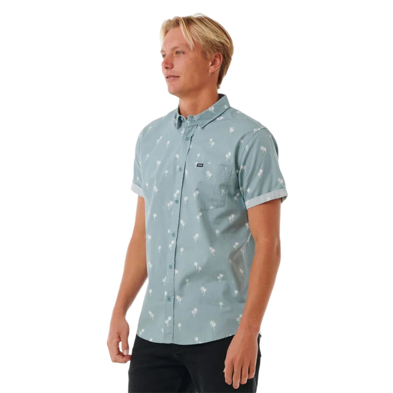 Camisa Rip Curl Paradise Palms S/S Shirt - Celeste Camisa Rip Curl Paradise Palms S/S Shirt - Celeste