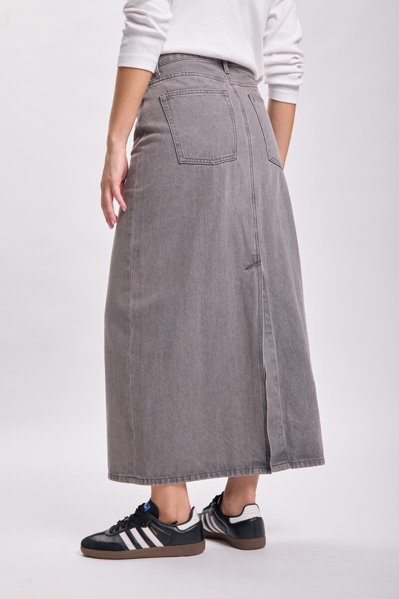 Pollera jean larga Gris