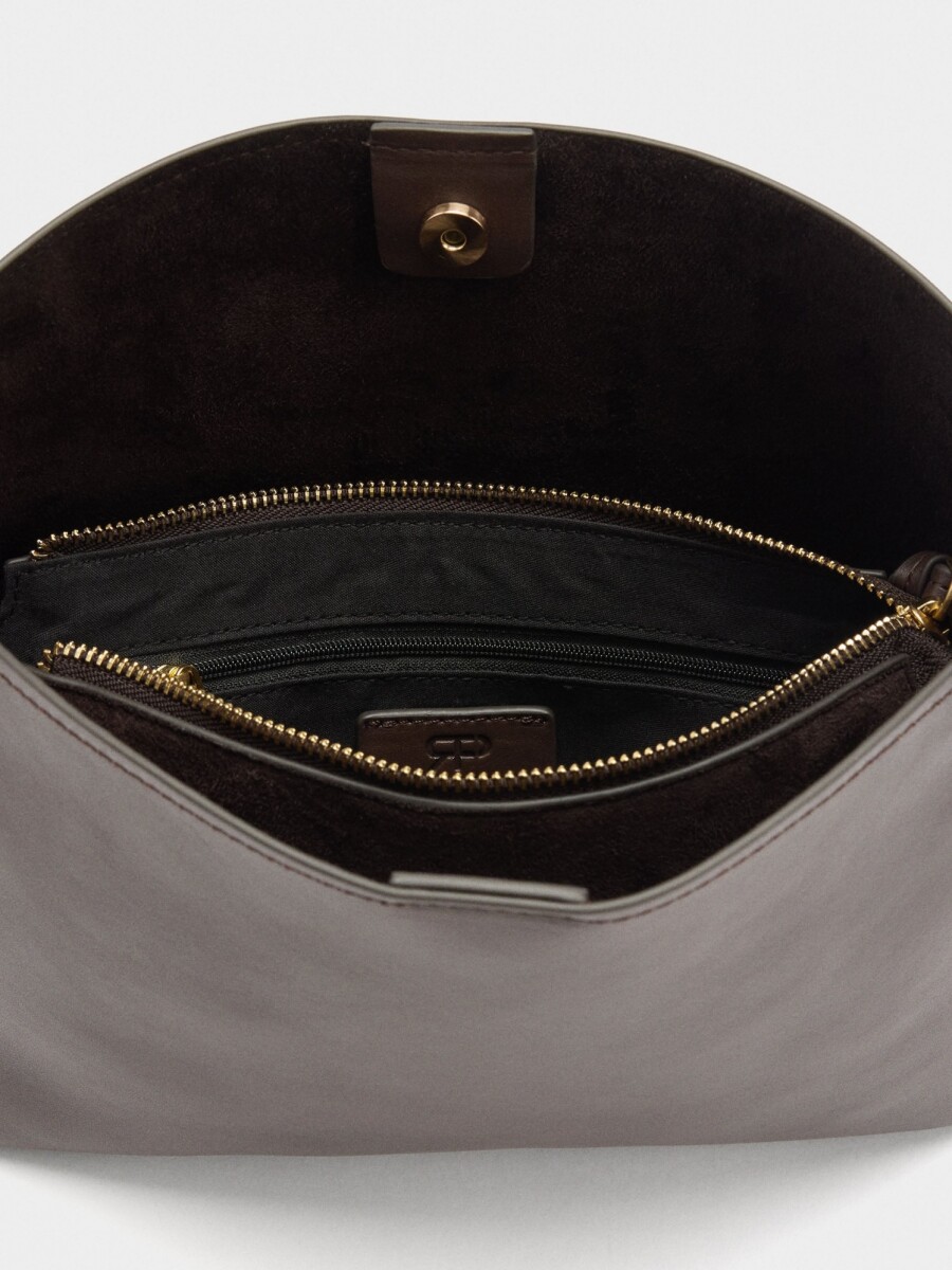 Bolso De Hombro Liso marron