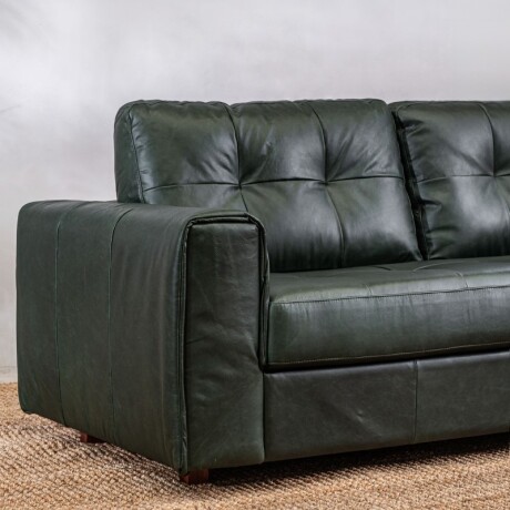 Sillón Cuero Raffaello 3 Cuerpos Verde U