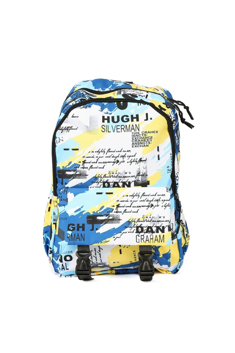 Mochila nylon estampada - Azul claro 
