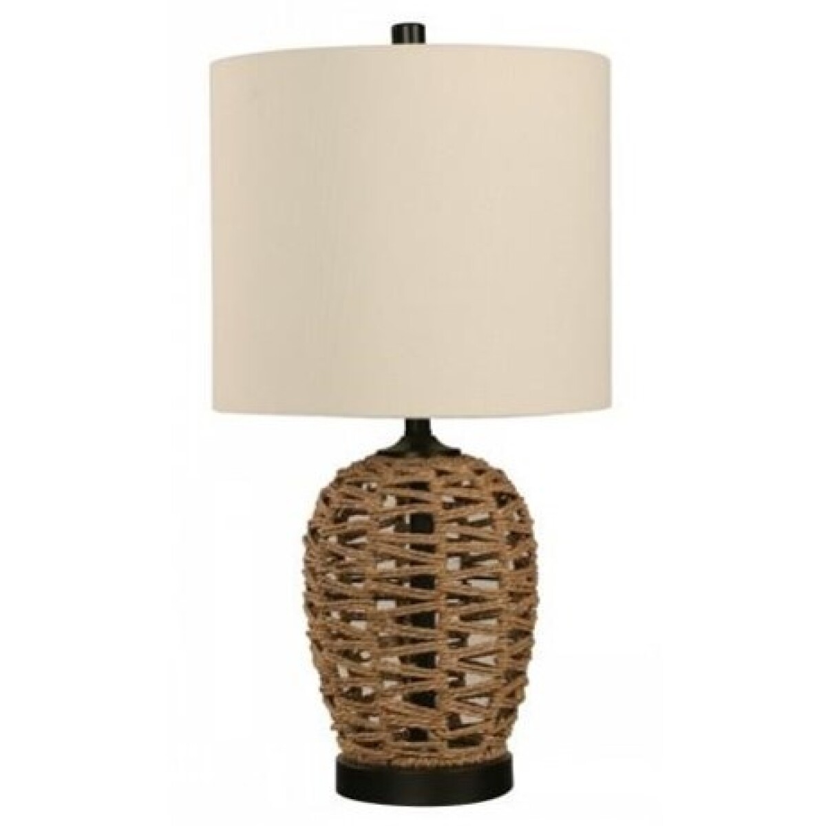 VELADOR DE MESA 1L E27 RATTAN CHOCOLATE Y NEGRO 