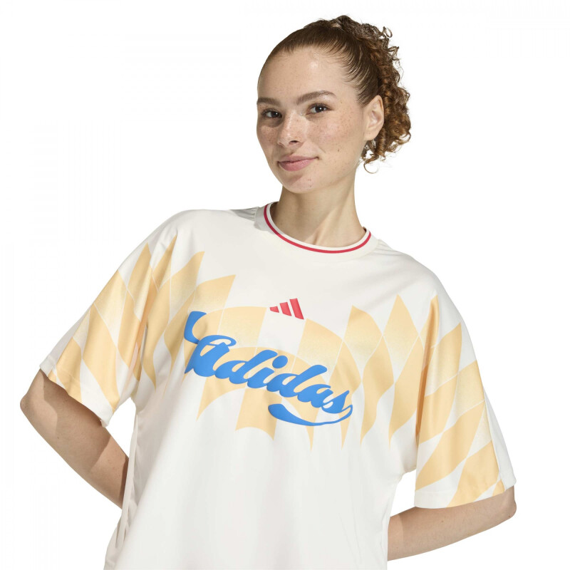 REMERA ADIDAS W TIRO CG HO T MUJER KB1607 Blanco-naranja