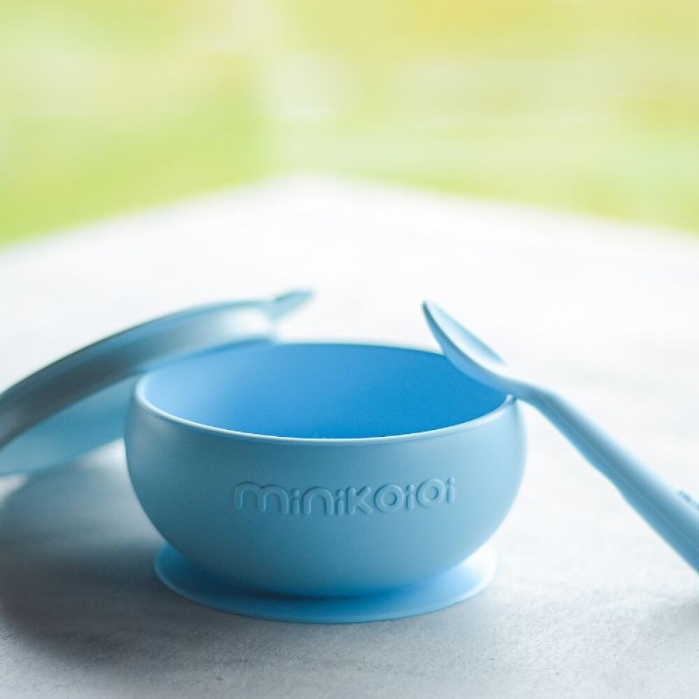 Bowl ventosa silicona Minikoioi celeste