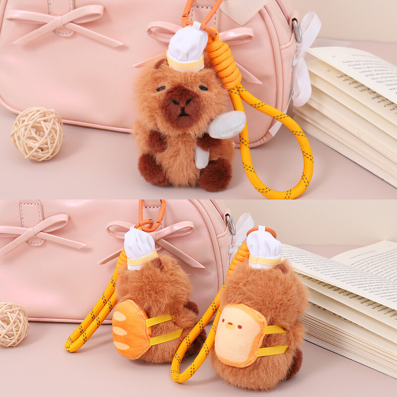 Llavero De Peluche - Capibara Chef Con Mochila Llavero De Peluche - Capibara Chef Con Mochila