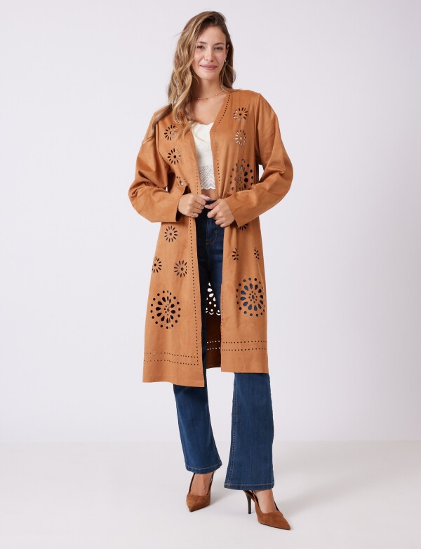 Chaqueta Suede Calado TOSTADO