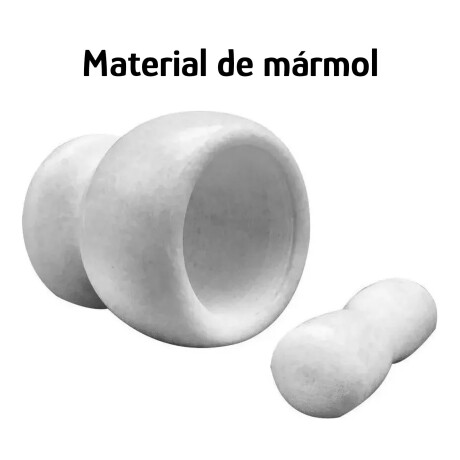 Mortero Machacador Triturador en Mármol p/ Cocina Decoración Blanco