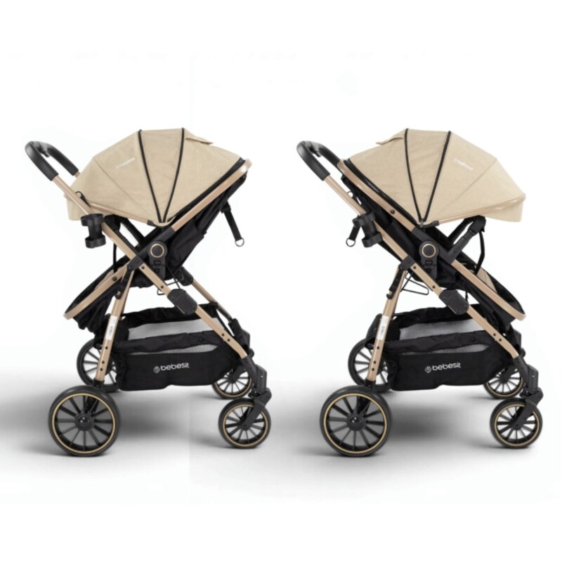 Coche de bebé Bebesit Travel System Jumbo con Baby Silla Beige