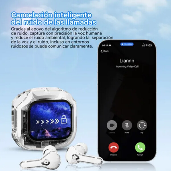 Auricular Bluetooth Air Max Pantalla Táctil Tws NEGRO