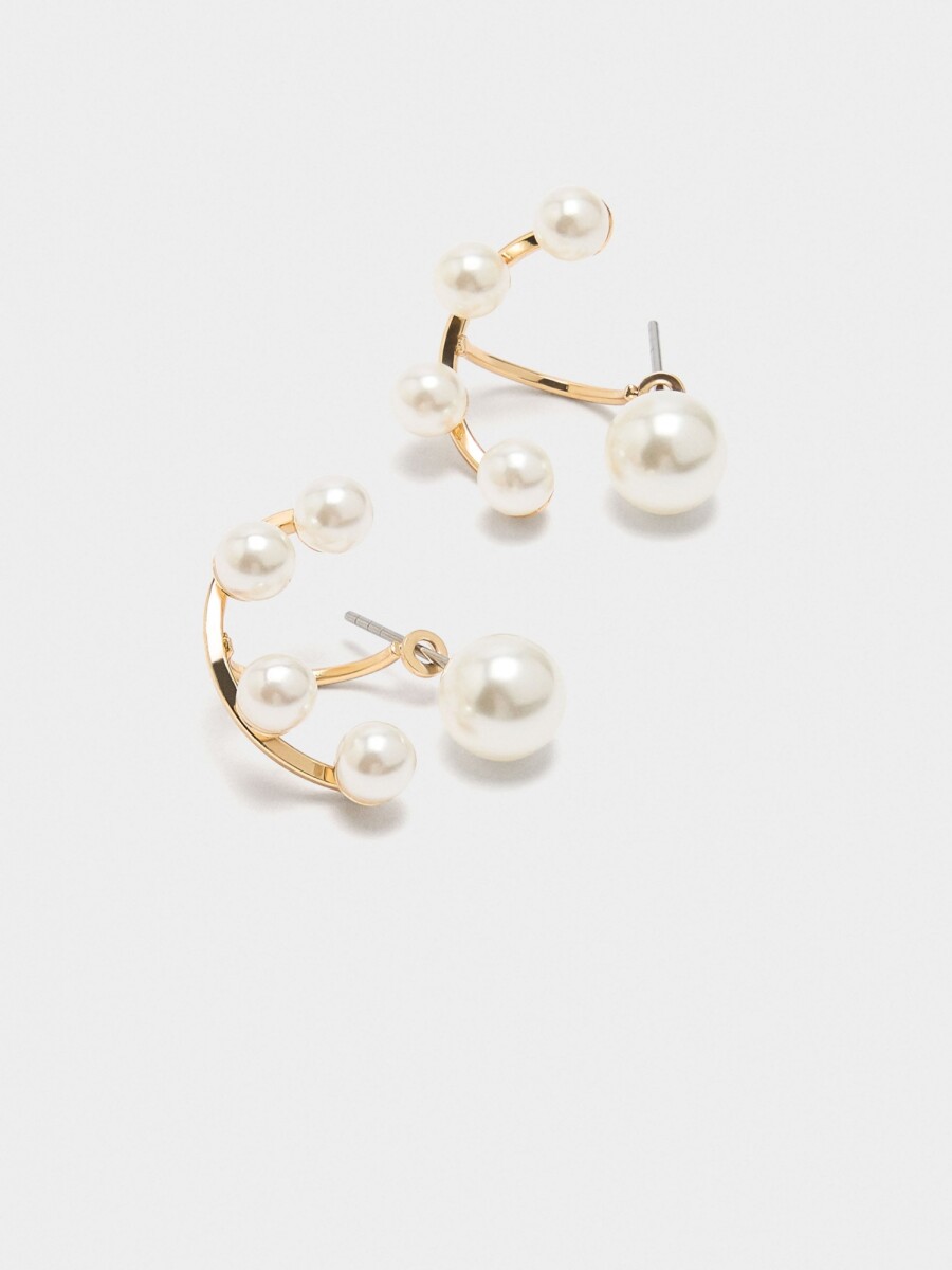 Pendientes Earjacket Con Perlas blanco