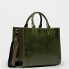 Cartera de Mano Capri En Cuero Liso Verde