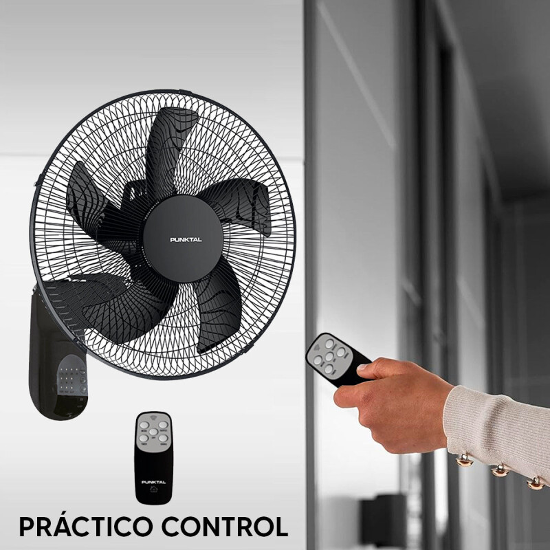 Ventilador de pared Punktal PK-422 negro con 5 aspas 40cm de diámetro Ventilador De Pared Punktal Pk-422 Negro Con 5 Aspas 40cm De Diámetro