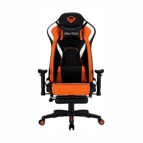 Silla Gamer MEETION MT-CHR22 Con Apoya Pies Cuero - Black Orange Silla Gamer MEETION MT-CHR22 Con Apoya Pies Cuero - Black Orange