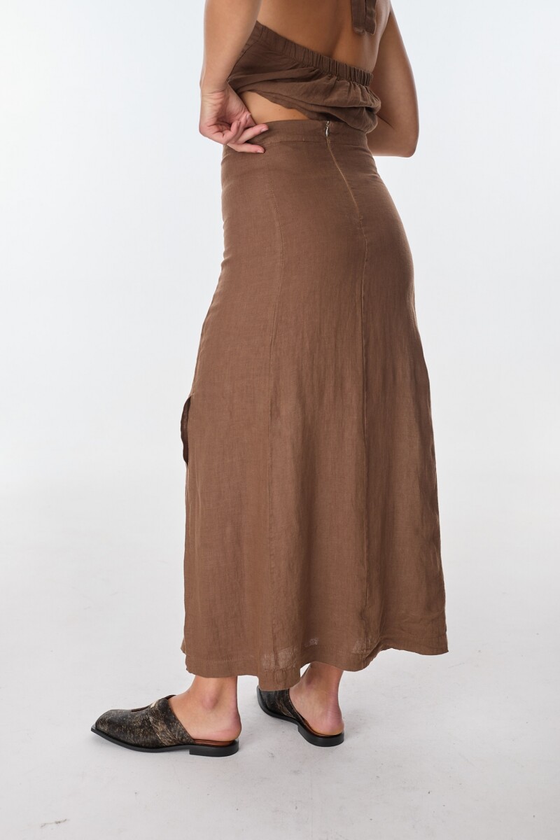 Maxi Falda Rueda Chocolate