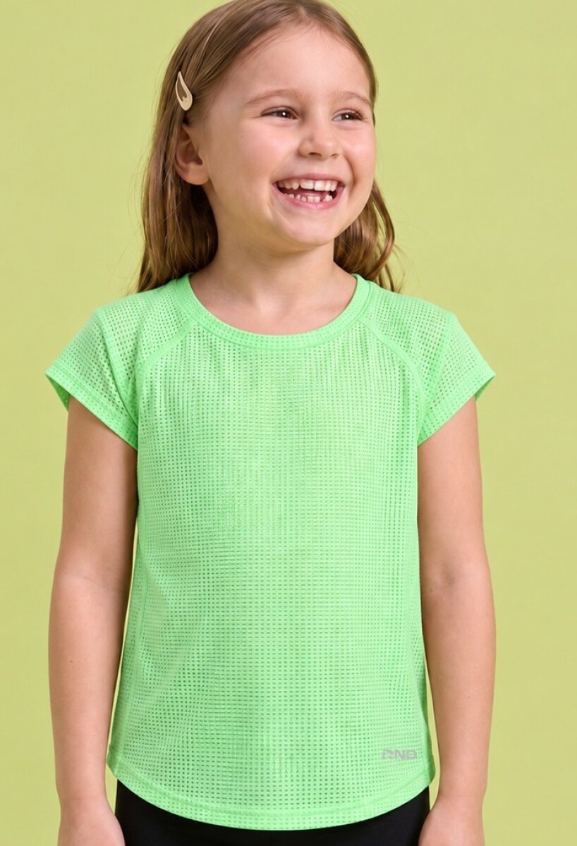 Remera Deportiva para Niñas. - Verde Claro 