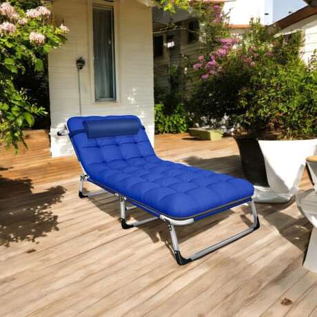 Catre Cama Plegable Acolchonada Arye 193x68cm Azul