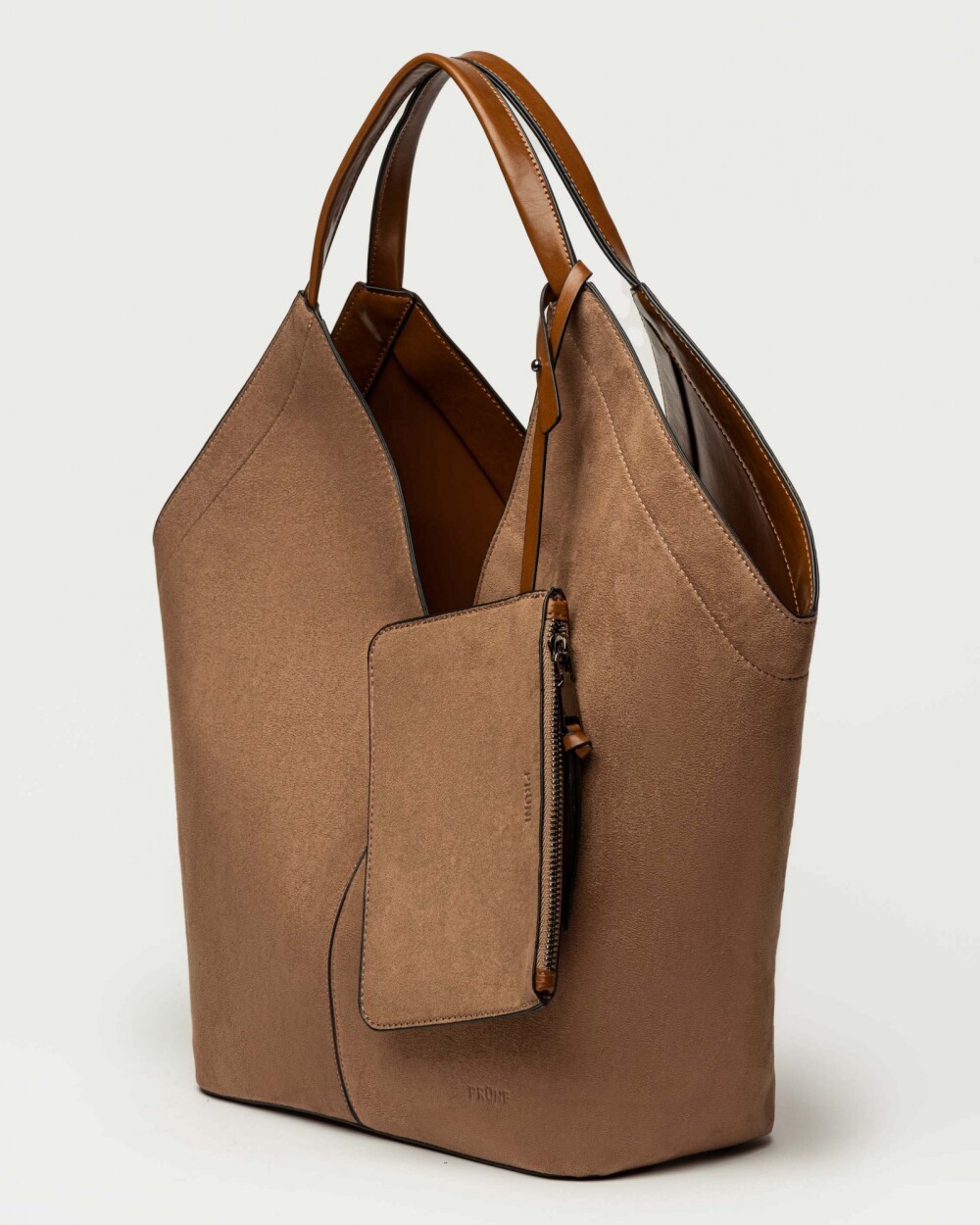 Bolso Josephine en efecto gamuza Taupe