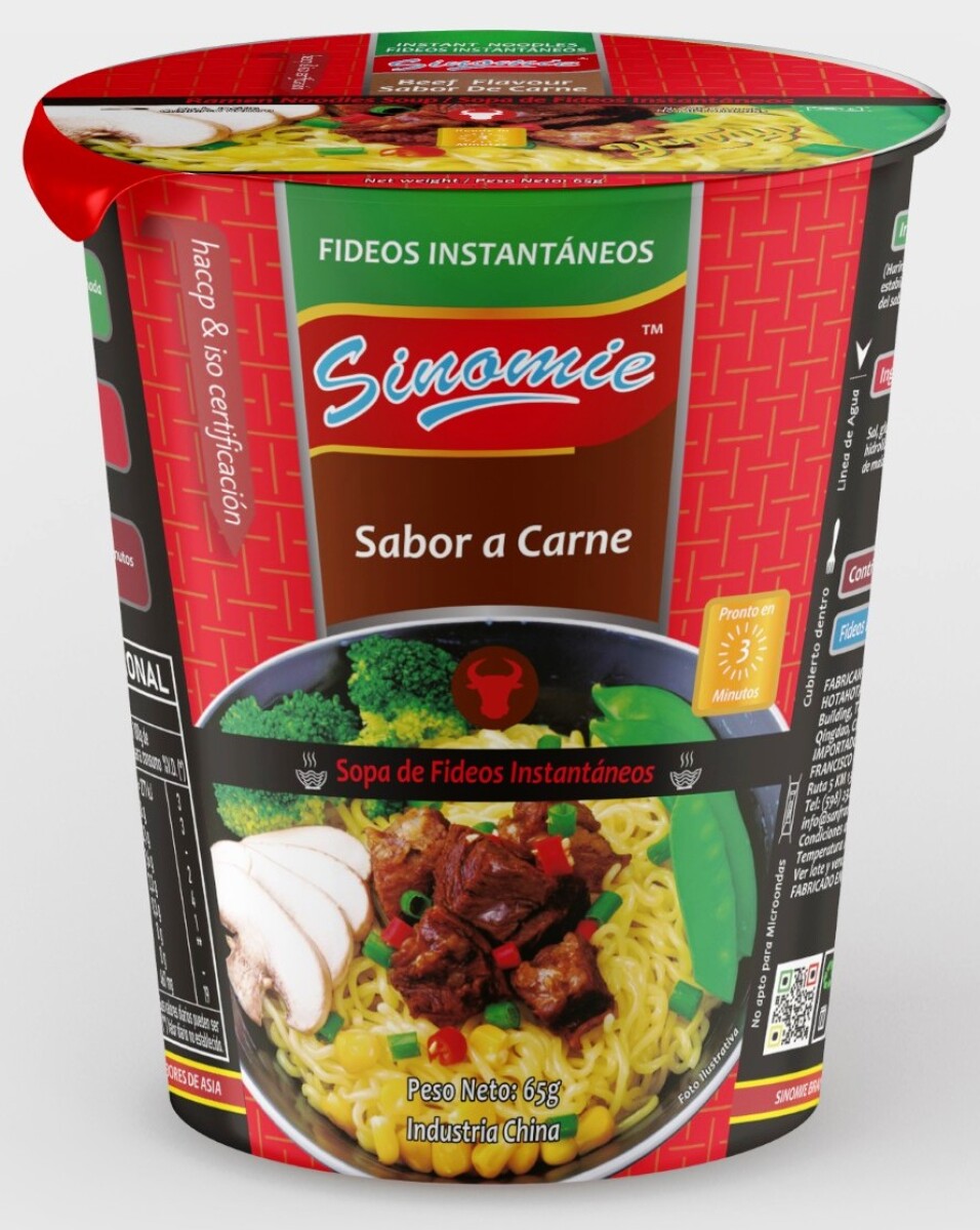 SOPA FIDEOS VASO SINOMIE 65 G CARNE 