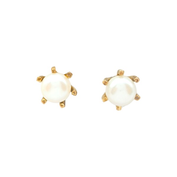 Caravanas Perlas- Oro bajo - Perla española- CA8234 conperla