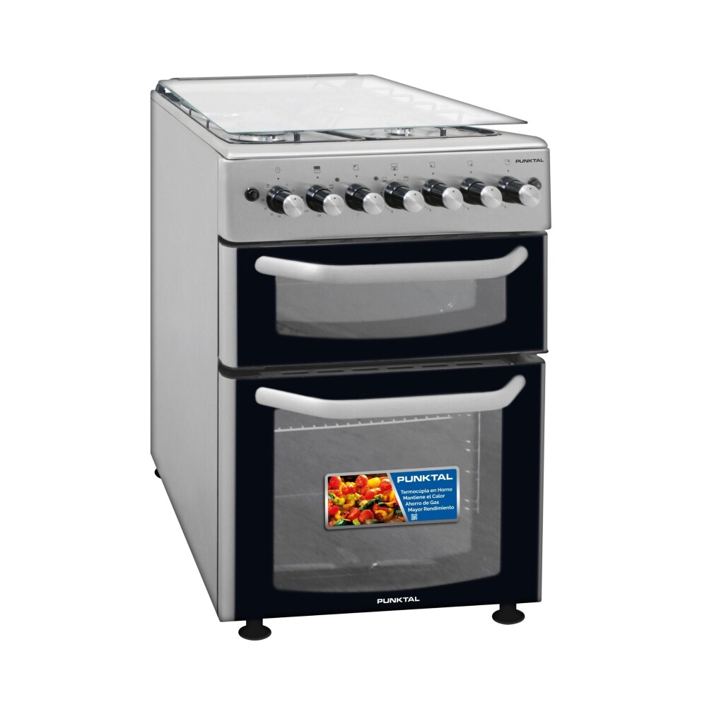 COCINA 2 HORNOS INOX- 3H + 1 DISCO - HORNO - GRILL - ENCENDIDO - TURBO CONVECCION acero inoxidable