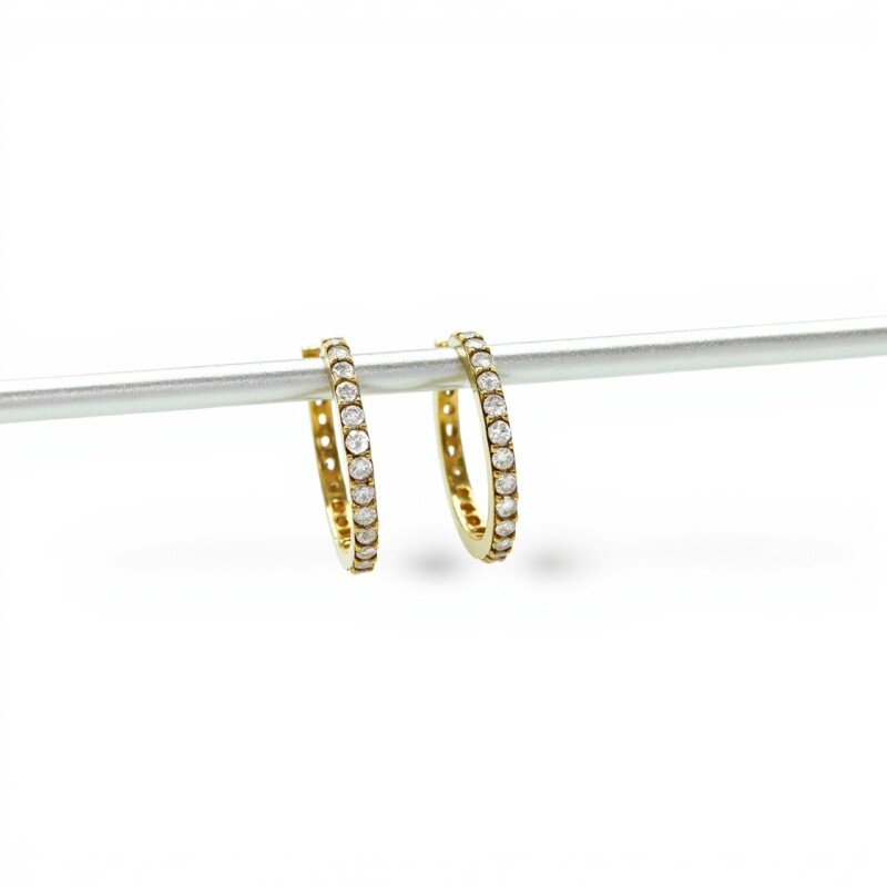 Caravanas aros de zirconias - Oro bajo - Zirconia - CA8032 conpiedra