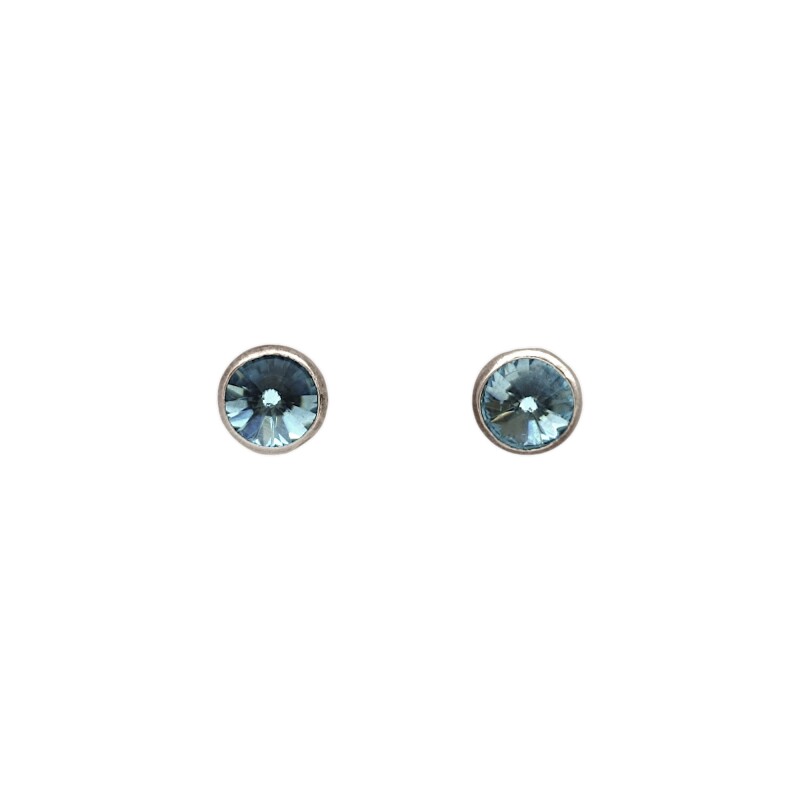 Abridores bebe Circulos - Plata 925 - Piedra Zirconia azul - AB3003 Conpiedra