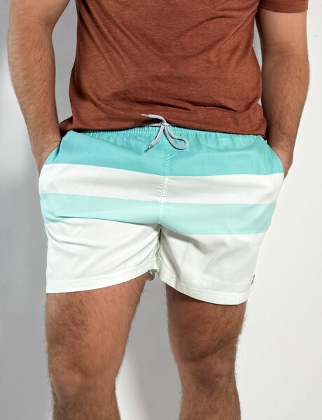 Short de baño estampado Granados Celeste