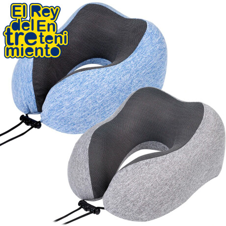 Set Almohada De Viaje + Cubre Ojos + Tapones Oidos Azul