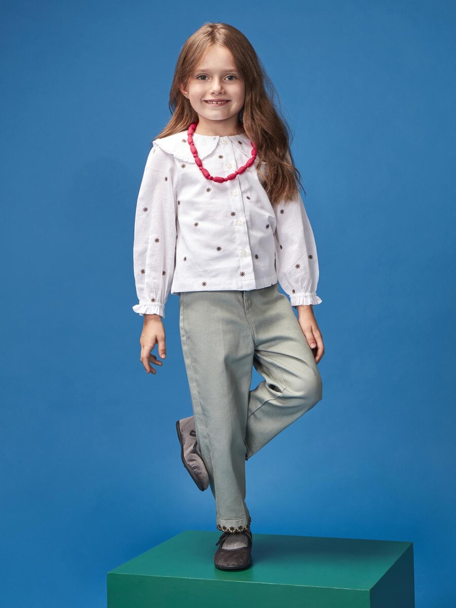 Blusa Flores Blanco Optico