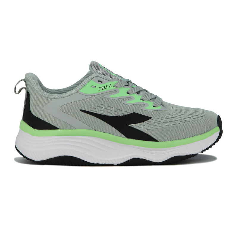 Diadora Running Hombre Delta- LT GREY/LIME Gris Claro-Lima