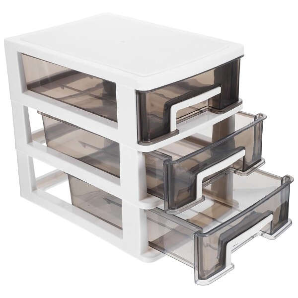 Organizador Plastico 3 Cajones Niveles Multiuso Baño Oficina Color Variante Blanco