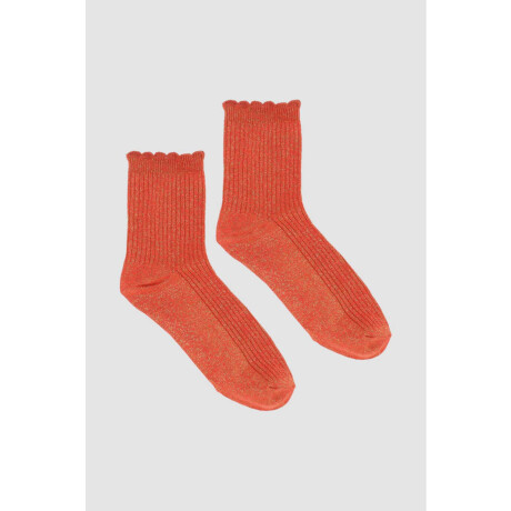 Medias con diseño lurex Rojo