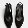 Stiletto Bianca en cuero gamuza Negro