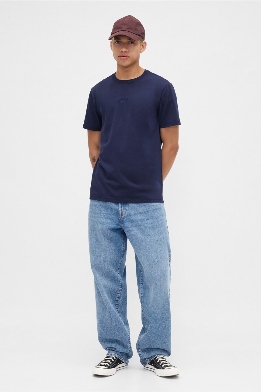 Remera Mini Logo Gap Hombre New Navy