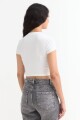 Remera m/c acanalada cuello a la base BLANCO