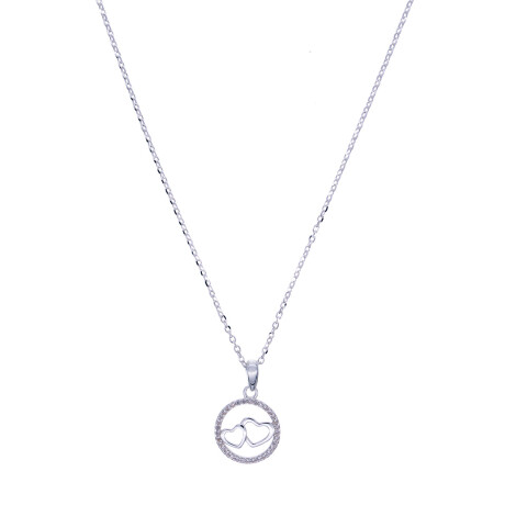 Conjunto de cadena de plata 925 y dije con circonias, CORAZON. Conjunto de cadena de plata 925 y dije con circonias, CORAZON.