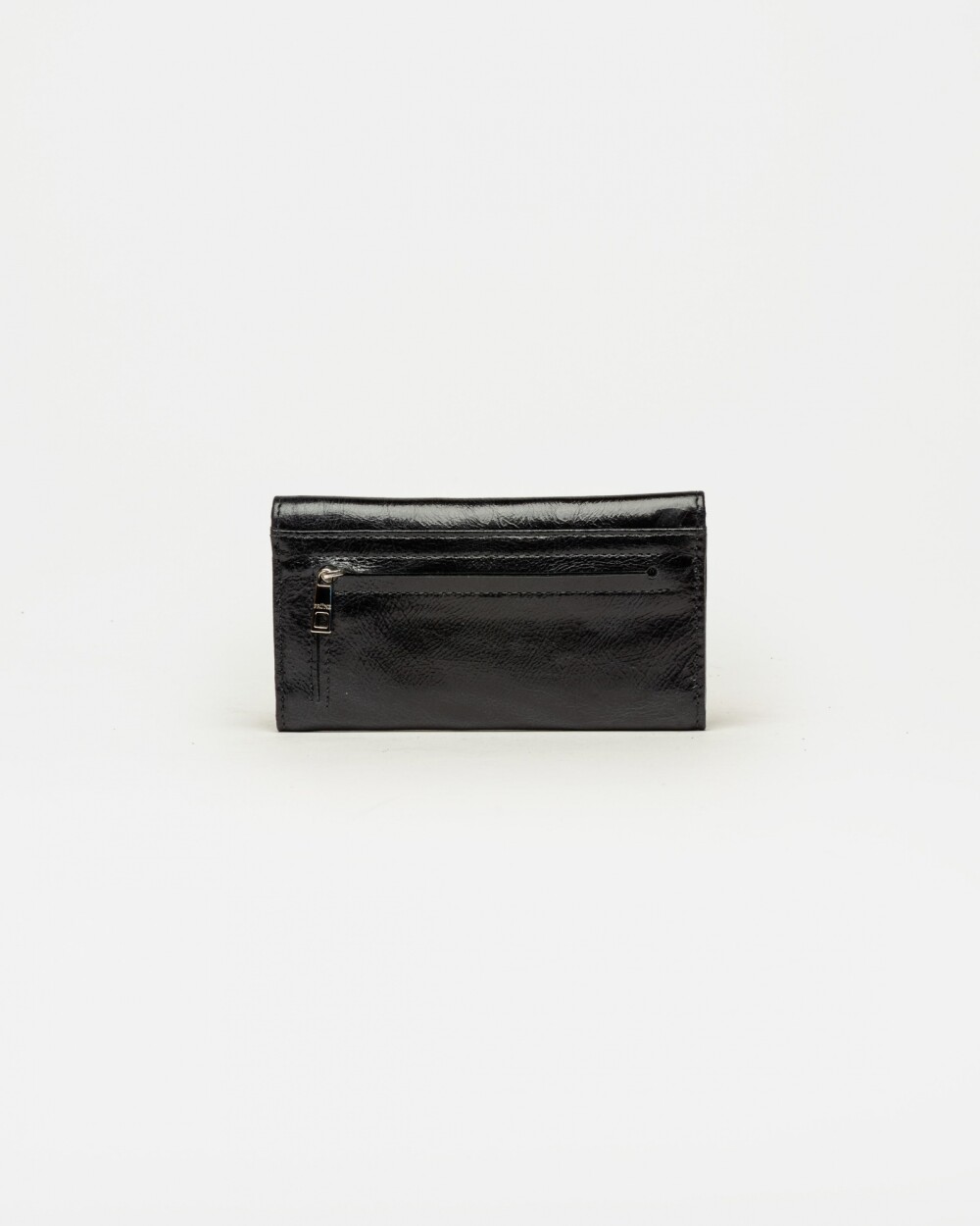 Billetera Katy en cuero liso Negro