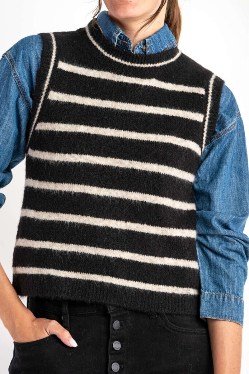 Chaleco Rayado - Negro 