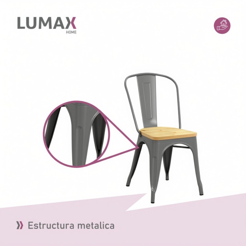 Silla tolix Metálica vintage asiento en madera Silla tolix Metálica vintage asiento en madera