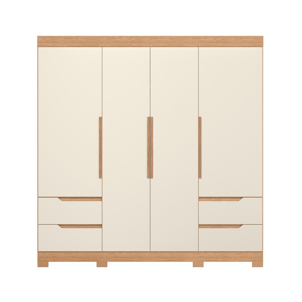 Ropero 4 puertas y 4 cajones - Vivacce Roble/blanco