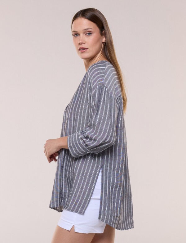 Blusa Holgada Rayas GRIS