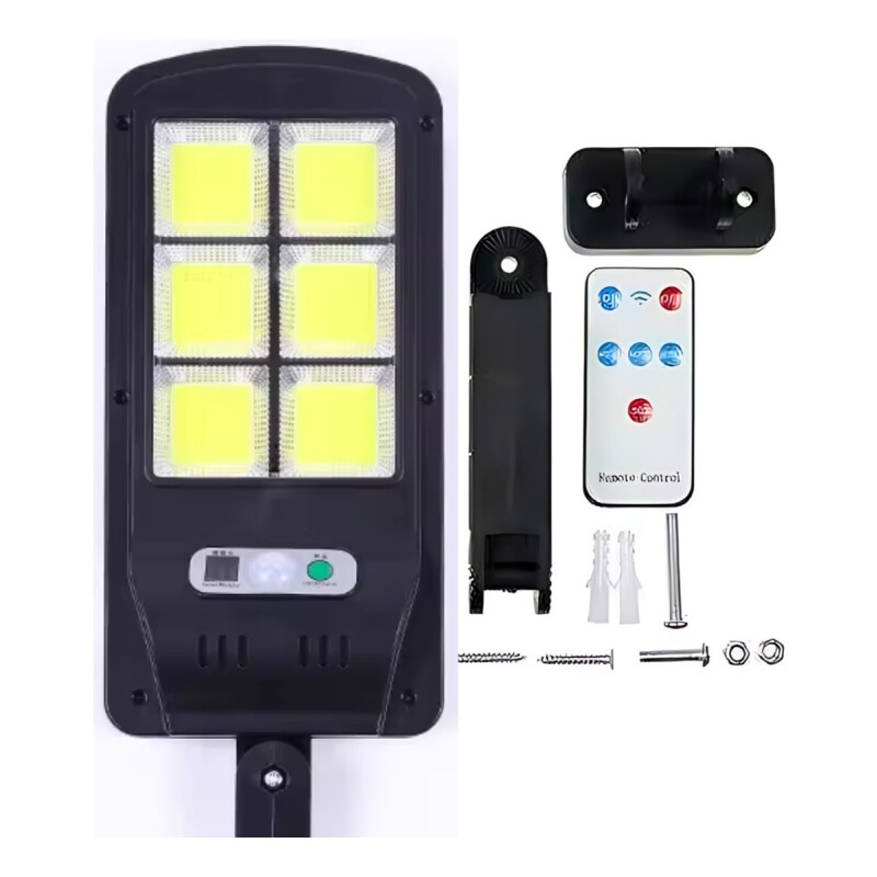 Lámpara Cob De Pared Led Sensor De Movimiento Y Solar Negro