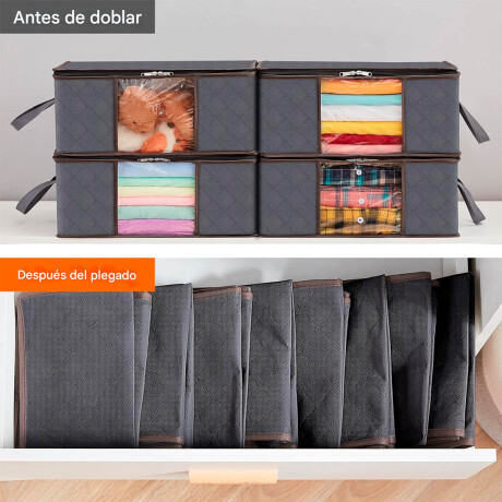 Set X6 Bolsas Organizadoras Ropa Almacenamiento Caja Gris