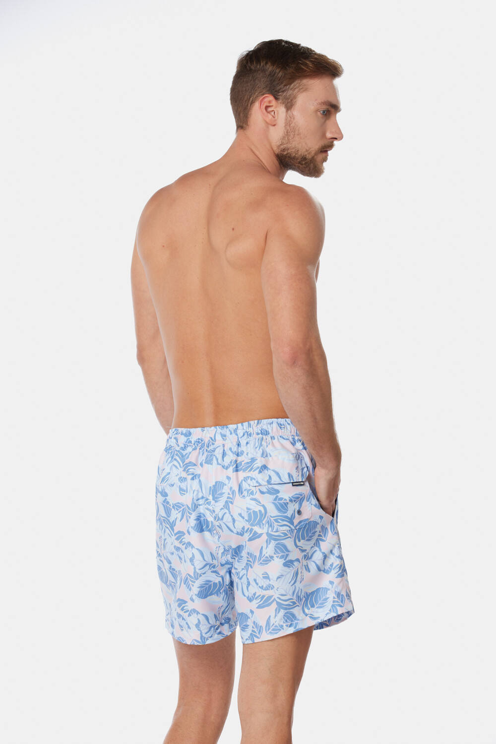 SHORT DE BAÑO ESTAMPADO Azul