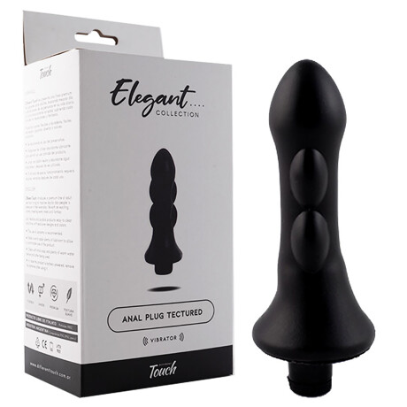 Estaca Anal Texturada Con Micro Vibro Negro