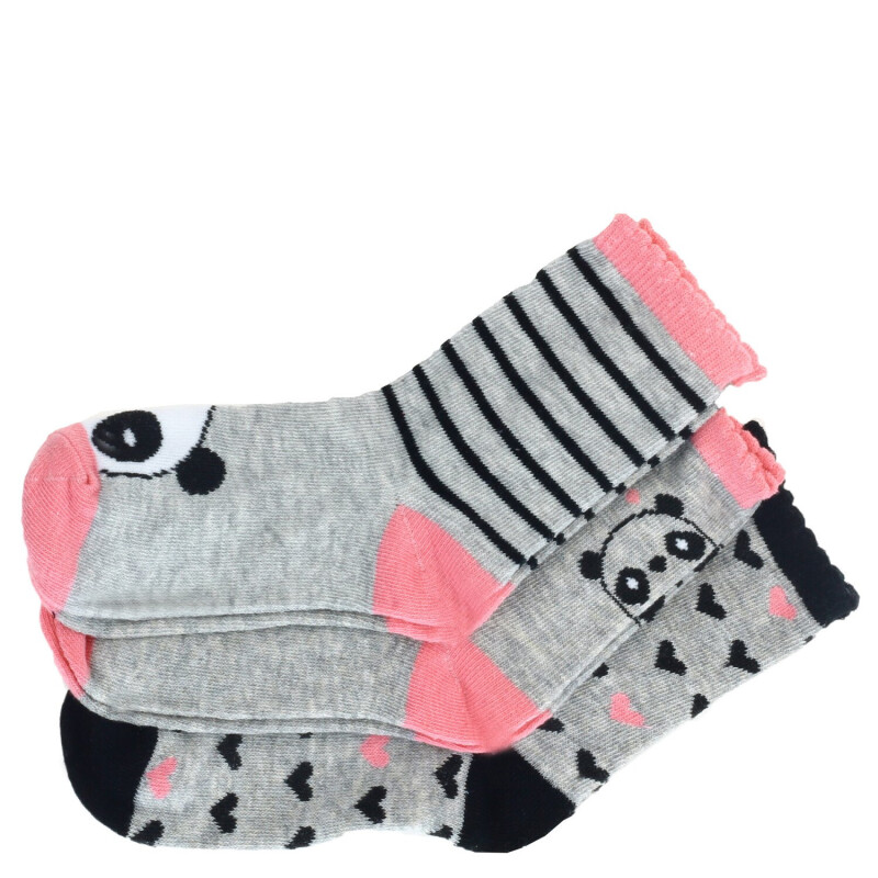 Medias de Niña MINI Miss Carol Media PANDA pack x3 Gris - Rosado - Negro