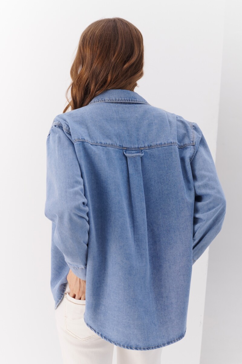 CAMISA JEAN BOTON AZUL
